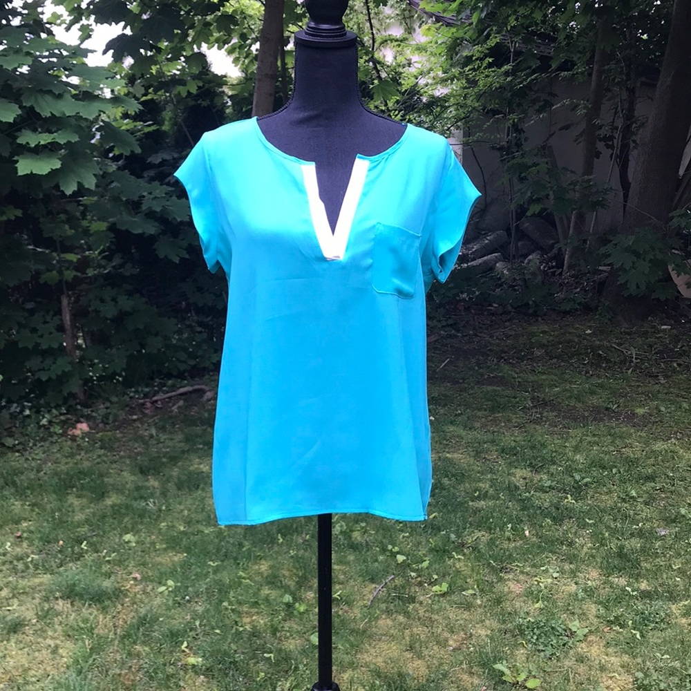 Tracy M teal colored top